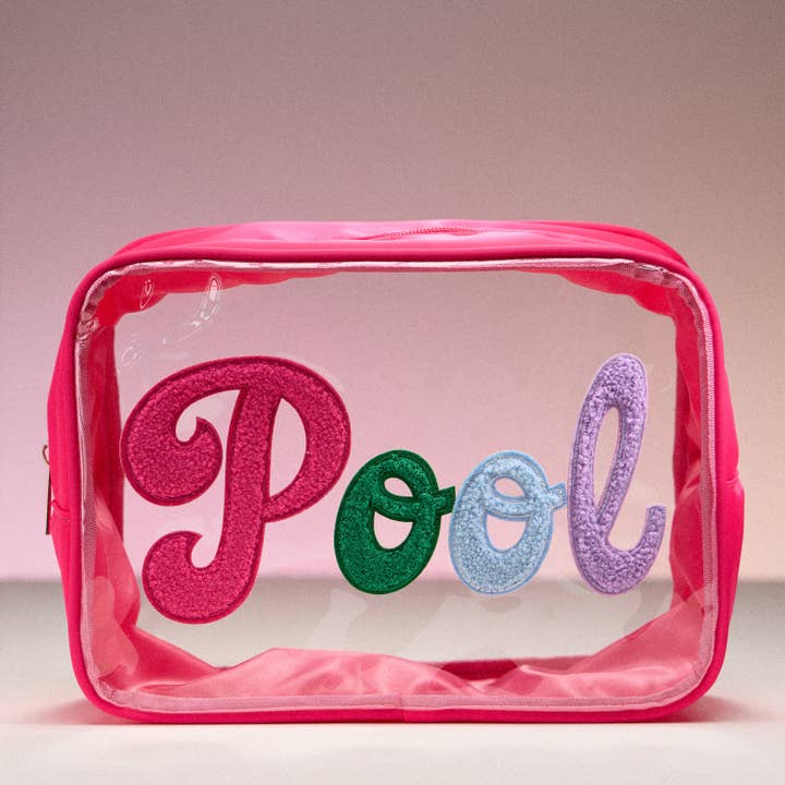 Lilla Haven - Wholesale Pouch - Women's - Large Clear PVC Pouch with Letters-Pool, Beach, Swim, Travel