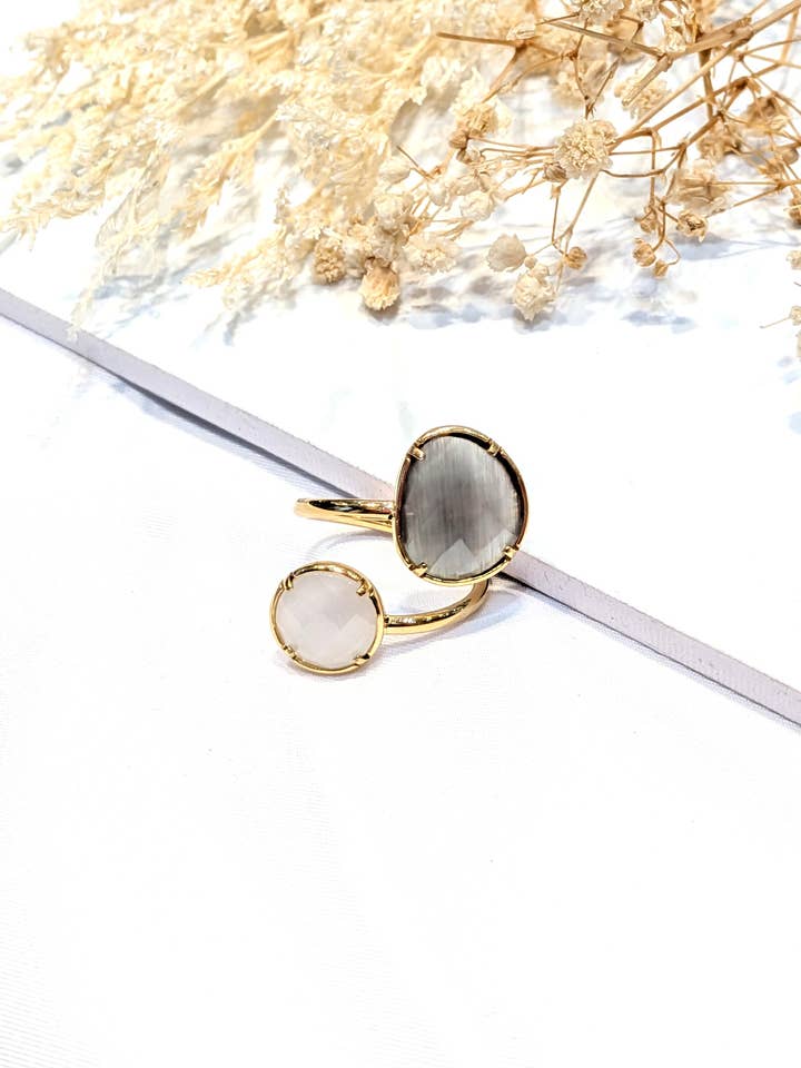 46426 Doppelring aus Edelstahl für den Großhandel von LOLO & YAYA