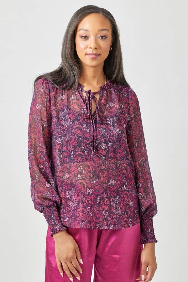 Mystree - Wholesale Blouse - Women's - 60412 Smocked Lurex Chiffon Blouse14