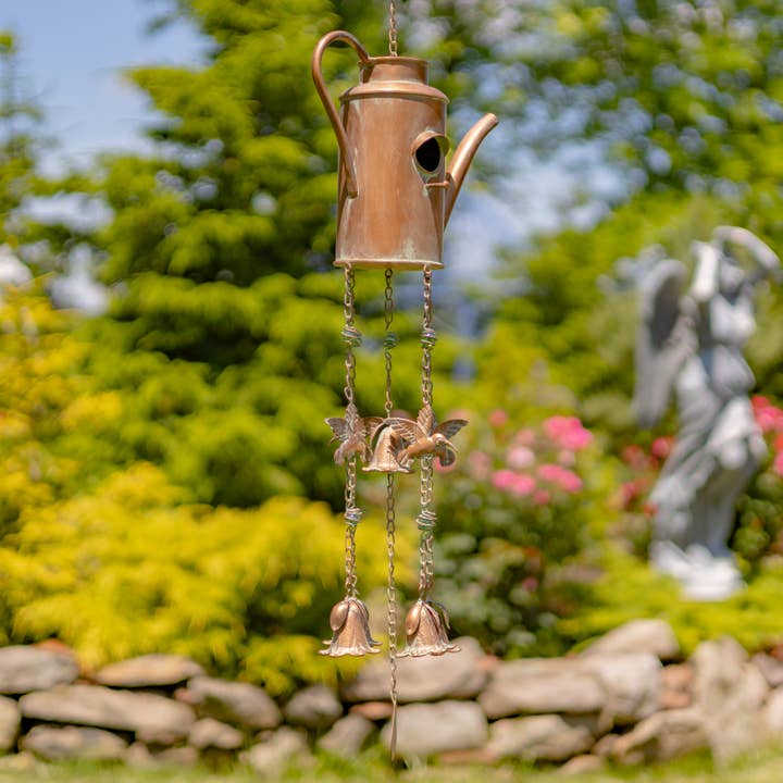 Zaer Ltd. International - Wholesale Bird House - 6 Asst. Hanging Iron Teapot Birdhouse Wind Chimes3