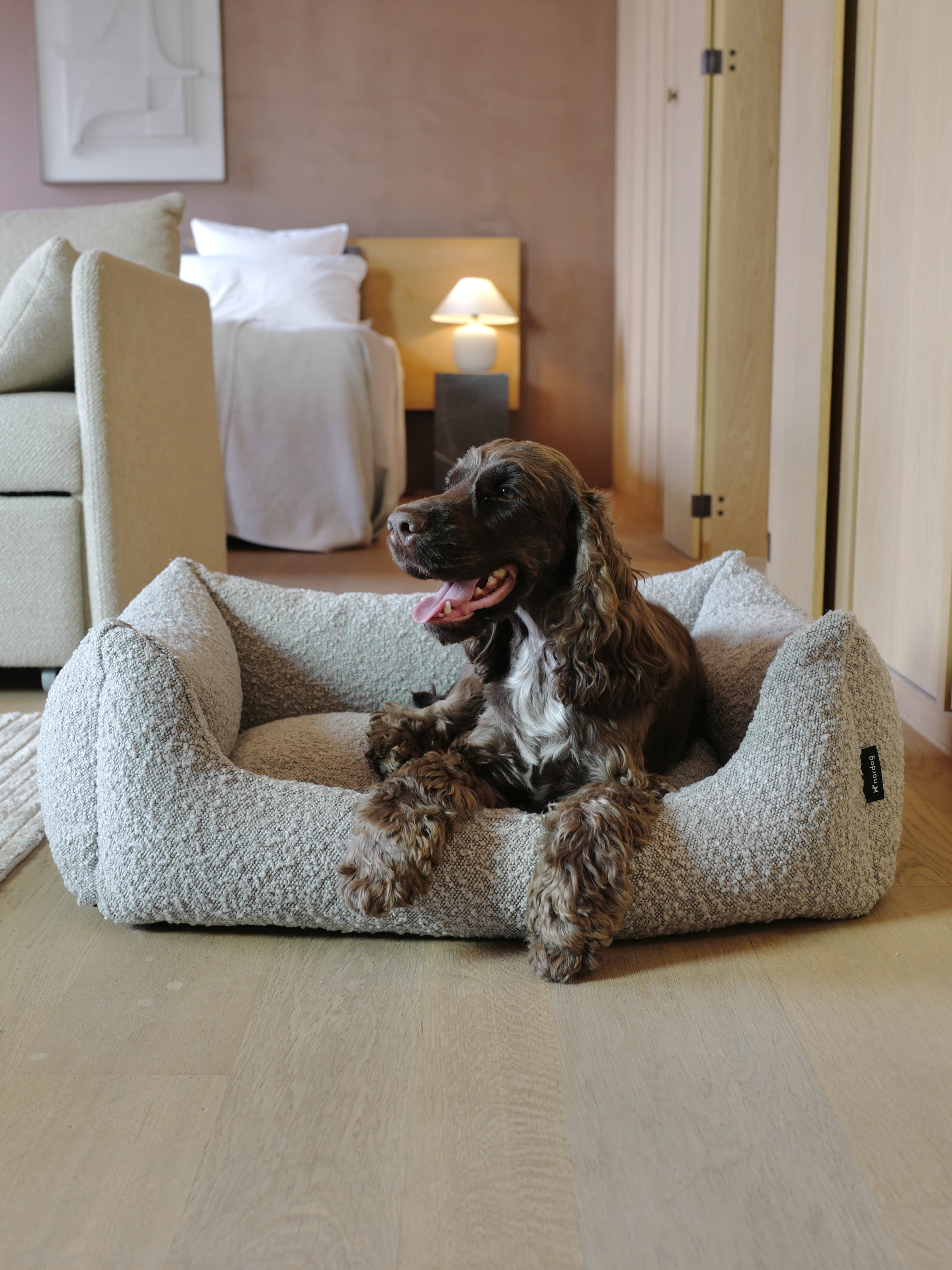 Nordog - Wholesale Bed voor huisdieren - Hond - BILLY hondenmand van bouclé stof in taupe4