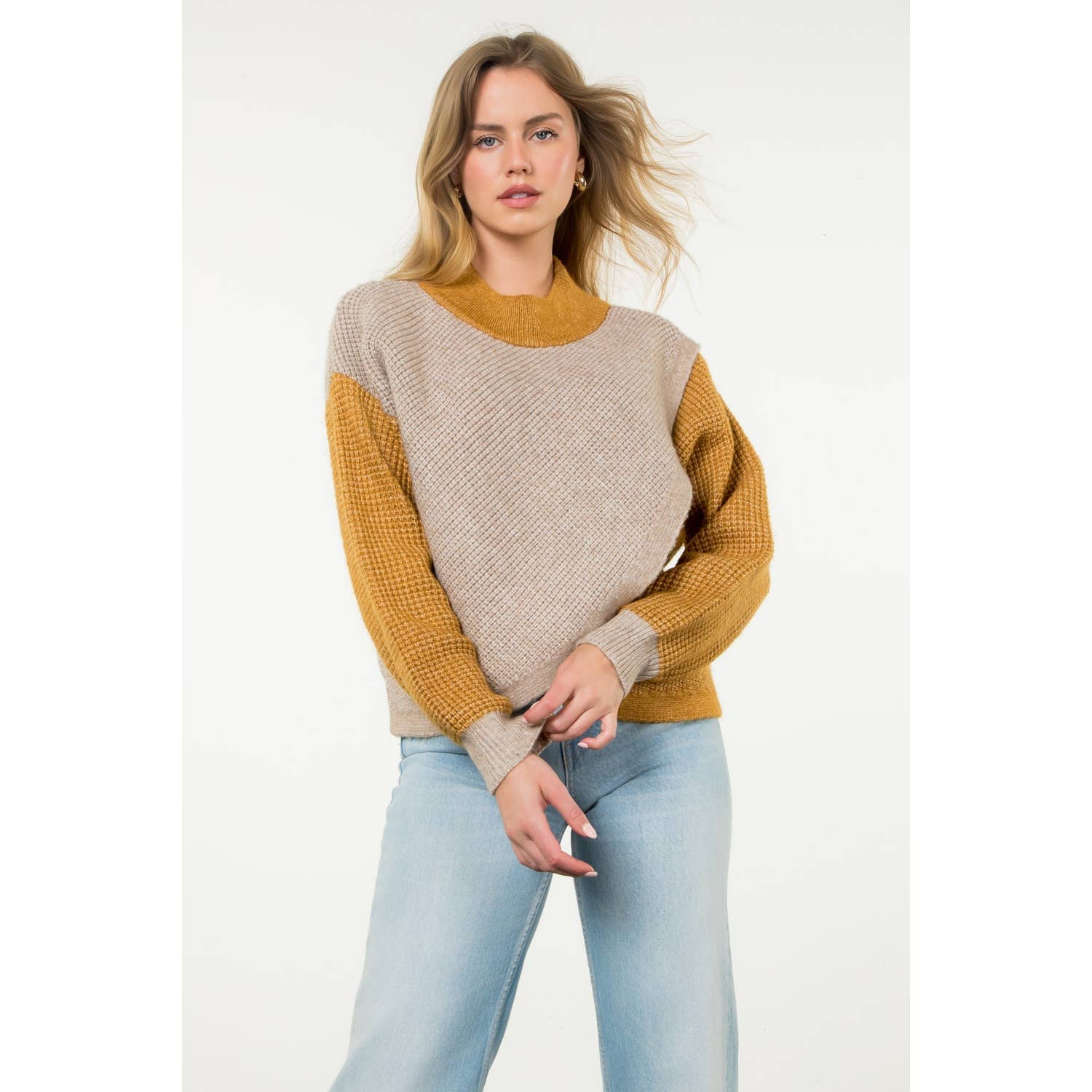 THML - Wholesale Knit Sweater - Women's - Colorblock Knit Sweater9