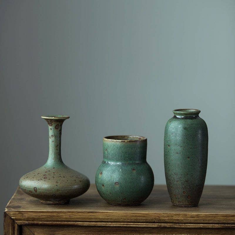 Gohobi （We cover U.S. import duties） - Wholesale Vase - Gohobi Handmade Ceramic Emerald Zen Vase6