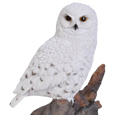 Snowy Owl On Stump for wholesale by Hi-Line Gift Ltd.
