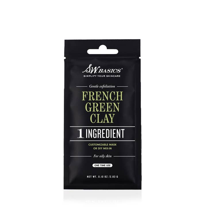 French Green Clay Single Use Pouch for wholesale by S.W. Basics