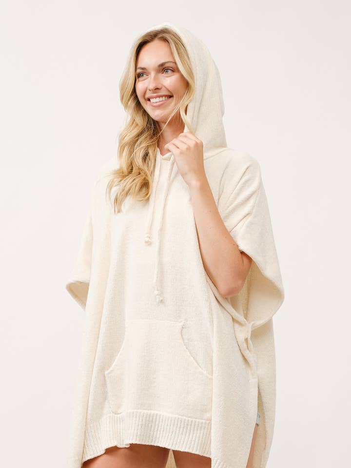 Evelyn Hoodie Poncho Pullover for wholesale by Raj Trading & Imports (USA) Inc.