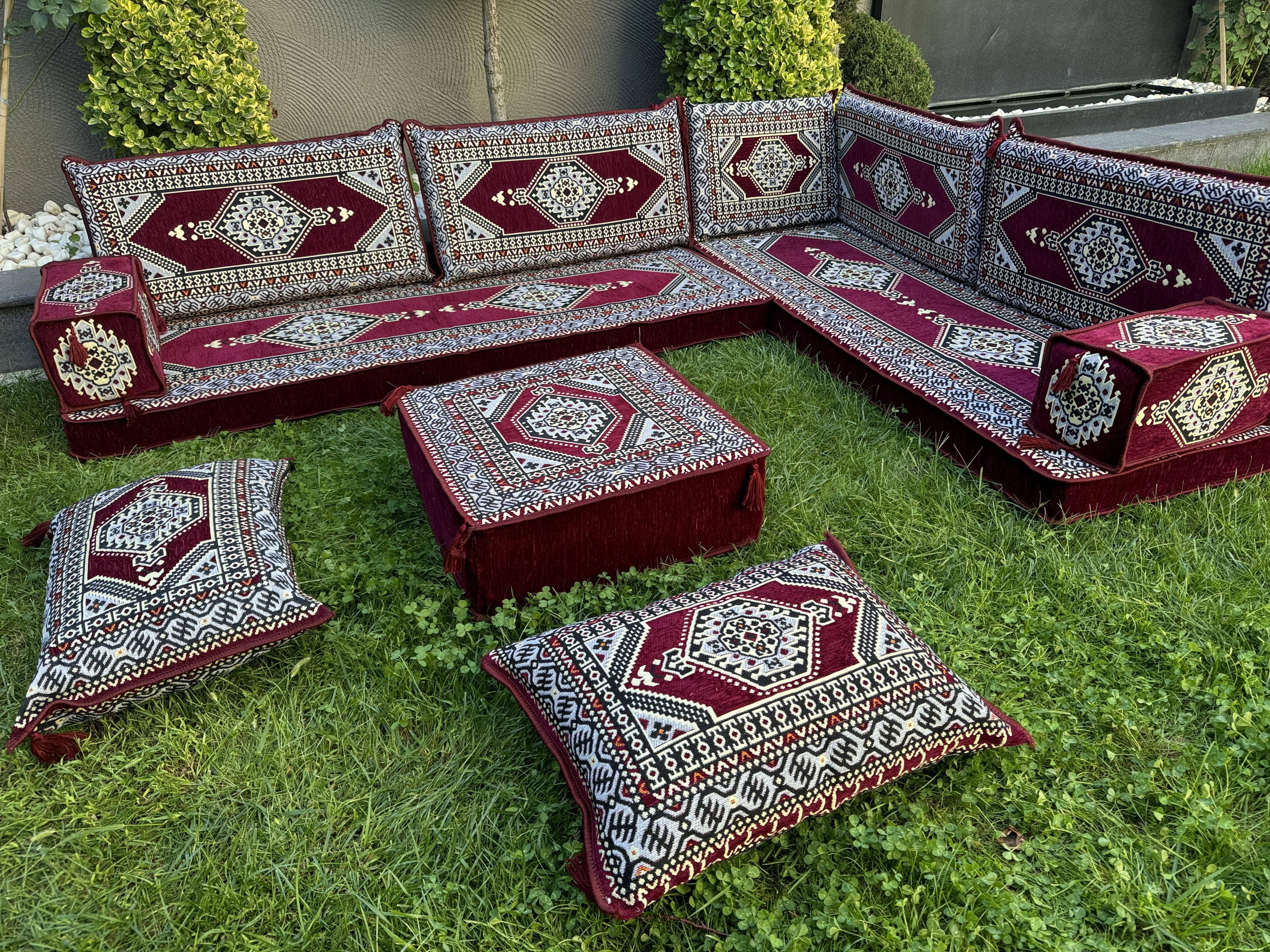 The Loom Wholesale – Engroshandel Sofa – Håndlavet Gulv Siddesofa Sæt - Traditionel Ottoman12