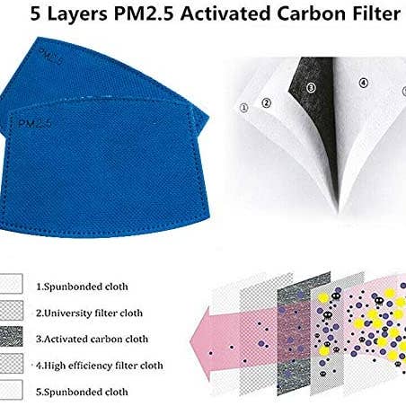 Lelaffet - Wholesale Protective Face Mask/Shield - Activated Carbon Color Filter Charcoal Face Masks Pm2.5 21pc3