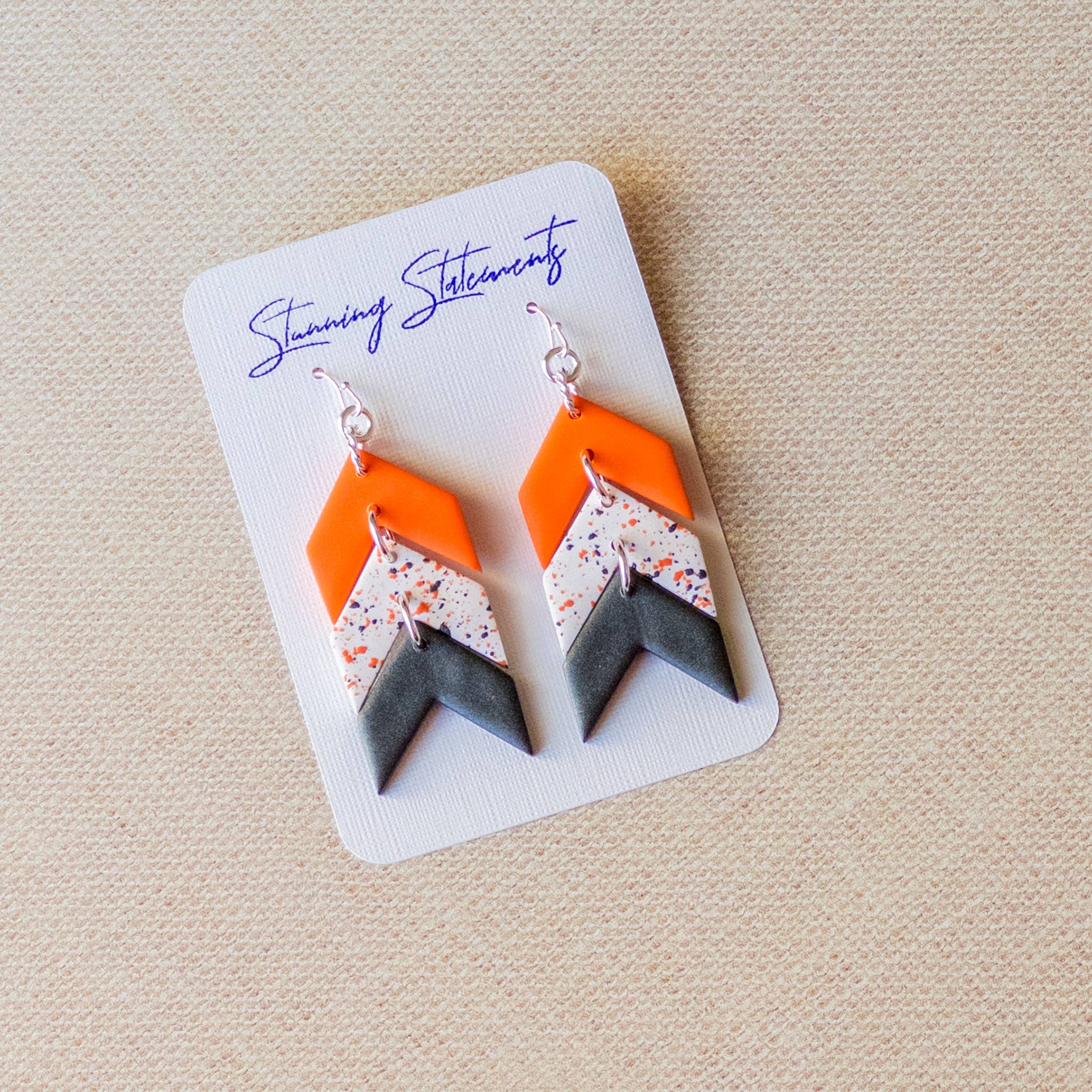 Stunning Statements - Wholesale Dangle Earrings - Tara Gameday School Spirit Clay Earrings11