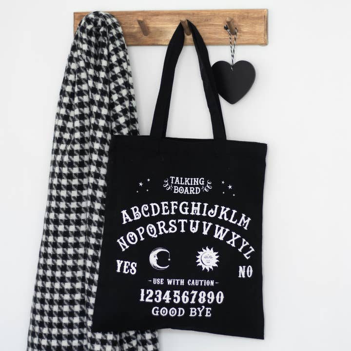 Something Different Wholesale - Wholesale Tote Bag - Women's - Black Gothic Ouija Talking Board Polycotton Tote Bag