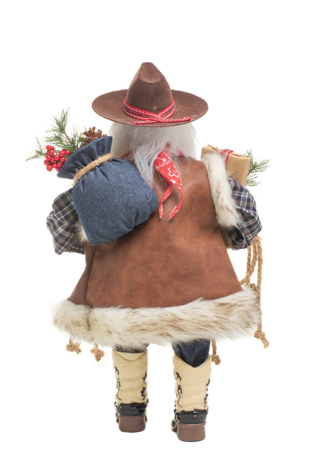Starlight Collection - Wholesale Christmas Decoration - Brown/Blue Wild West Santa Figurine3