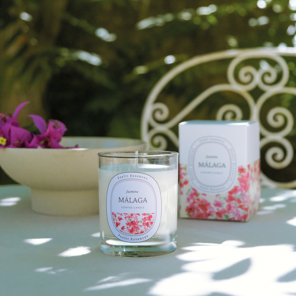 FEELIT-ESSENCES – Engroshandel Glaslys – Duftlys med jasminaroma, Málaga-kollektion 180 g1