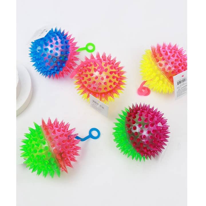 MIX COLOR Light Up Spike Yoyo Ball With Squicky Sound for wholesale on Faire0