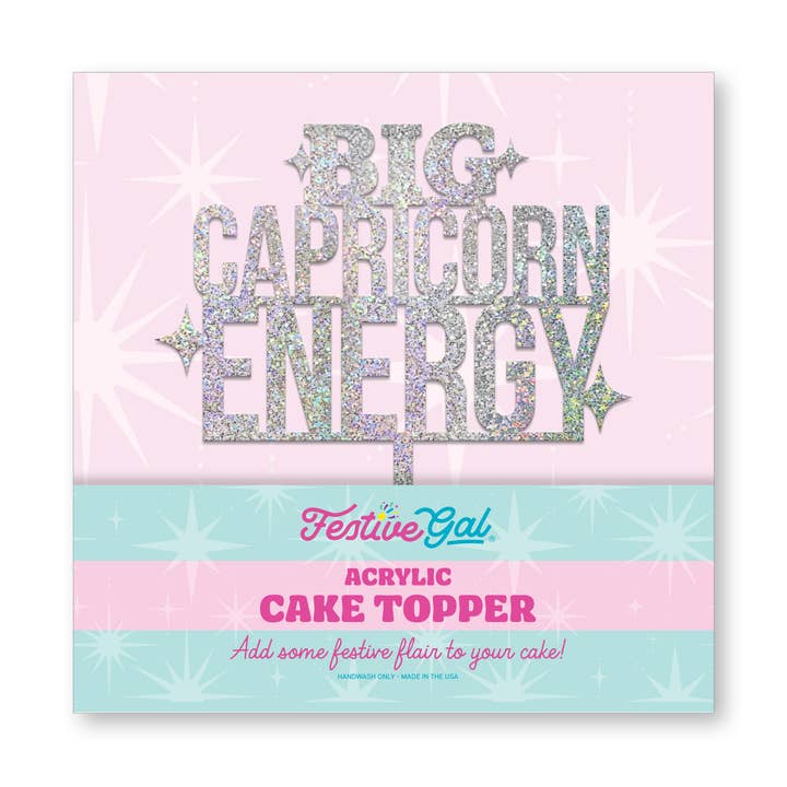 Stor Stenbock Energi Stjärntecken Akryltårttopp för wholesale av Festive Gal
