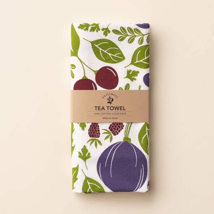 HAZELMADE® Tea Towels + Gifts - Wholesale Tea Towel - Purple Farmers Market Tea Towel | Kitchen Decor2