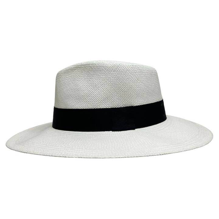 White Genuine Panama Fedora Hat - Style Medellin for wholesale on Faire7