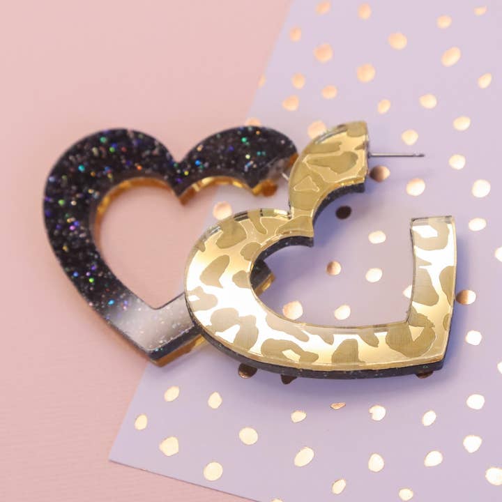 Leopard Heart Hoop for wholesale by Foxx & Ginger Jewellery