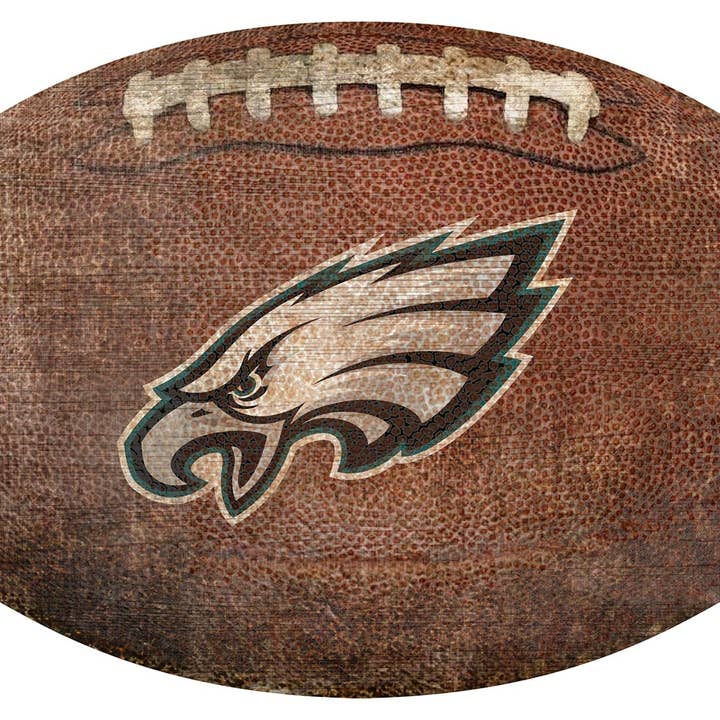 Panneau en forme de ballon de football de 12 pouces des Philadelphia Eagles pour la vente par Fan Creations
