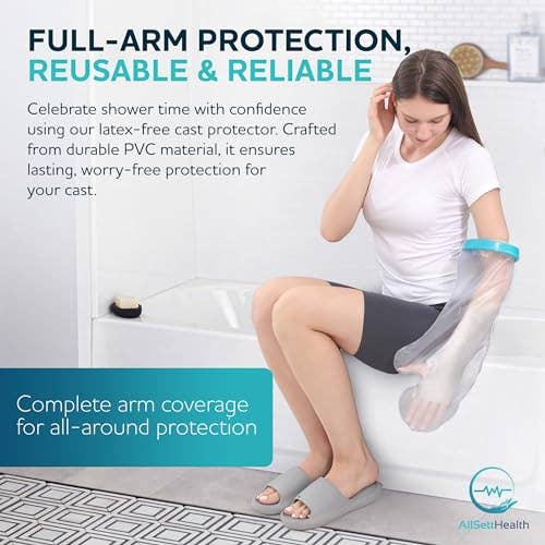 AllSett Health - Wholesale First Aid Kit - Large Arm Cast Cover for Shower – 100% Waterproof Protector