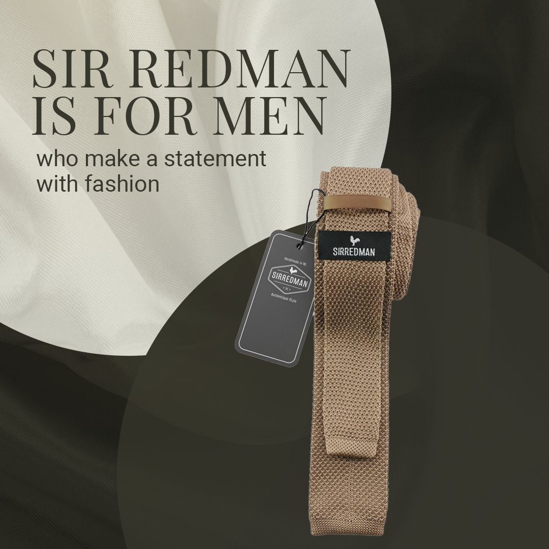 Sir Redman - Wholesale Necktie - Men's - Sir Redman Knitted Tie - Taupe4