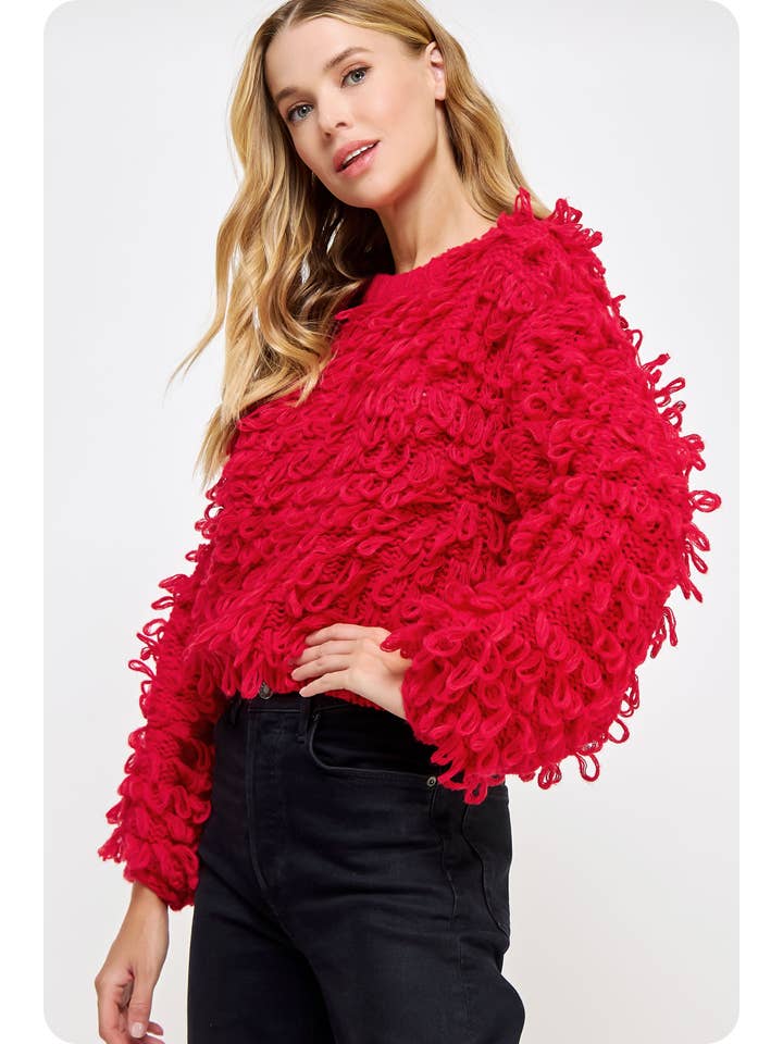 Strut & Bolt – wholesale Tunikatröja - Dam – Stickad Fringe Shaggy tröja12