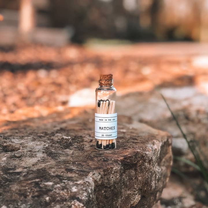 Vintage Apothecary Black Tip Matches for wholesale by Raw Buzz Co