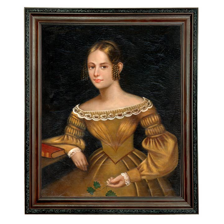 Madison Bay Co. - Historical Home Decor Reproductions - Wholesale Painting/drawing - Portrait of a Woman in Yellow Dress Painted Print on Canvas90