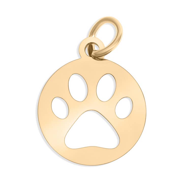 Anhänger mit Pfotenabdruck, 18 Karat Gold, PVD-Edelstahl für den Großhandel von WJW