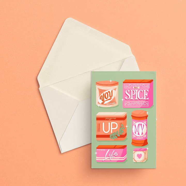 You Spice Up My Life Valentine's Day Greeting Card for wholesale by Beka Gene Studio