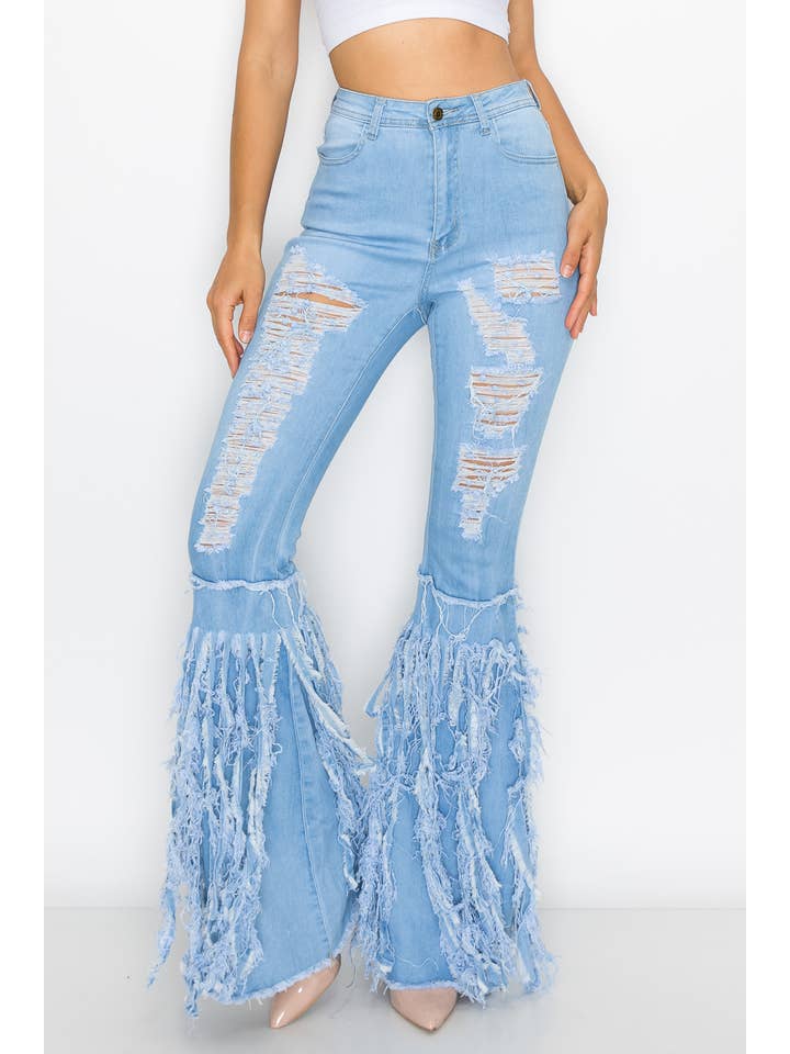 Denim Zone U.S.A. - Wholesale Jeans - Women's - JZ-040 41 042 HIGH WAISTED STRETCHY BELL BOTTOMS WOMEN JEANS