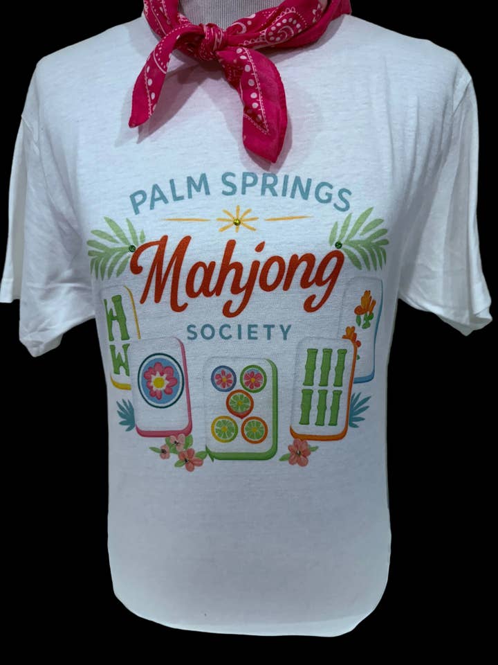 Mahjong Society (Customizable) on White Crew for wholesale by Bling-A-GoGo, LLC