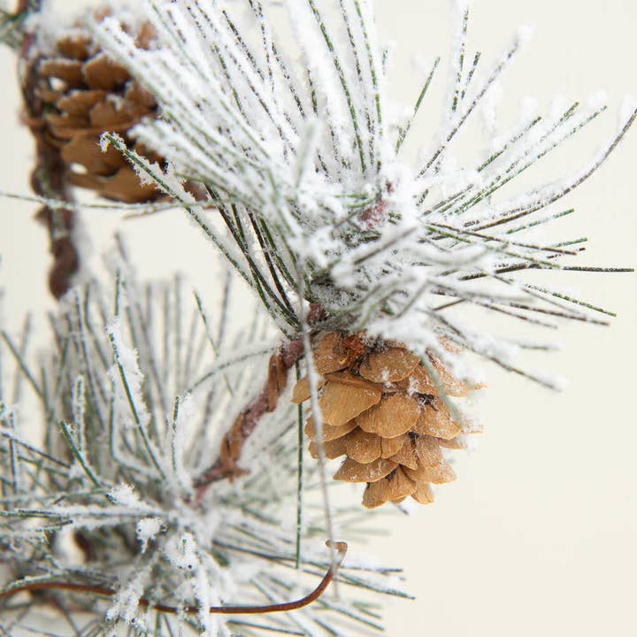 Factory Direct Craft - Wholesale Artificial Flowers - 12" Artificial Flocked Mountain Pine Pick1