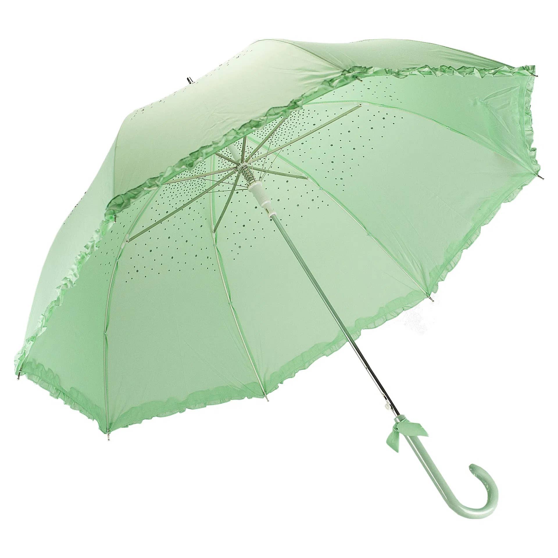 Superbia – Großhandel Regenschirm – Damen – Superbia Langschirm mit funkelnden Diamanten und Rüschen für Party und Events5