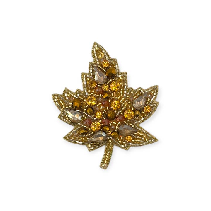 Goldene, glitzernde, bestickte Platane-Brosche für den Großhandel von Narratives The Line