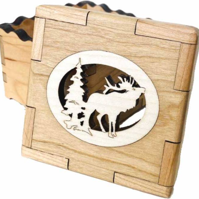 6008 Elk In-lay Box for wholesale by Wood You Tell Me, Inc.