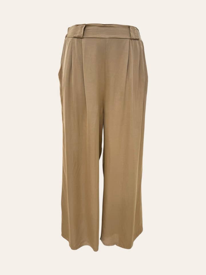 C'MELODIE - Wholesale Pants - Women's - Plus Size - Elegant Pleated Wide-Leg Pants1