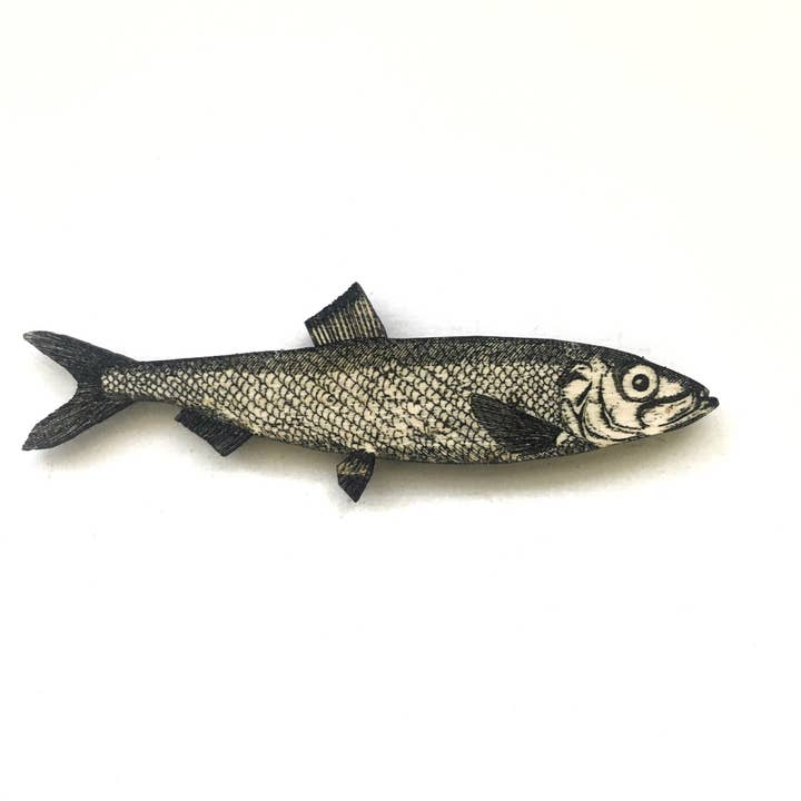 Fish Magnet - Laser Cut Wood + Etched Rustic Kitchen Decor for wholesale by Toad Hill Farm