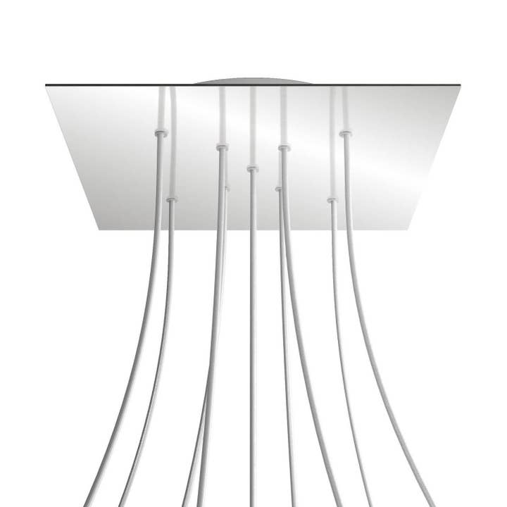Rosette XXL Rose-One firkantet, 400 mm med 9 X-huller og 4 sidehuller for engroshandel hos LIGHTINUP S.R.L.