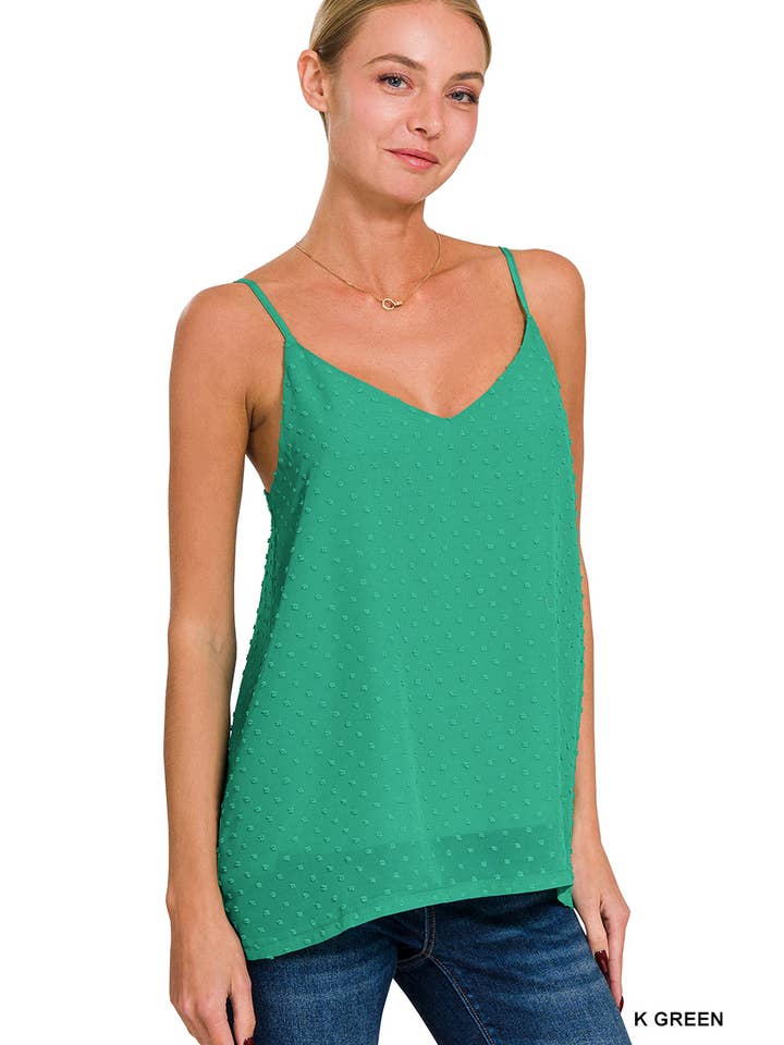 Vanilla Monkey - Wholesale Camisole - Women's - Swiss Dot Adjustable Strap V-neck Cami Top