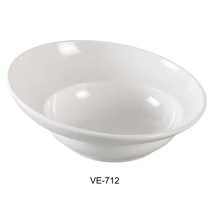 EcoQuality - Wholesale Serving bowl - 12" Sheer Salad Bowl Venice Melamine White 68 Oz