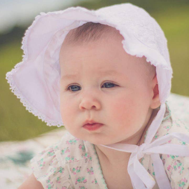 Huggalugs - Wholesale Sun Hat - Kids - Bow Eyelet Baby Sunbonnet SALE4