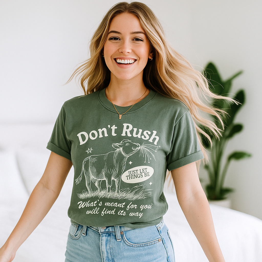 Scently Moments - Wholesale Screen Printed T-Shirt - Unisex - Don't Rush Inspirational Quotes Tee0