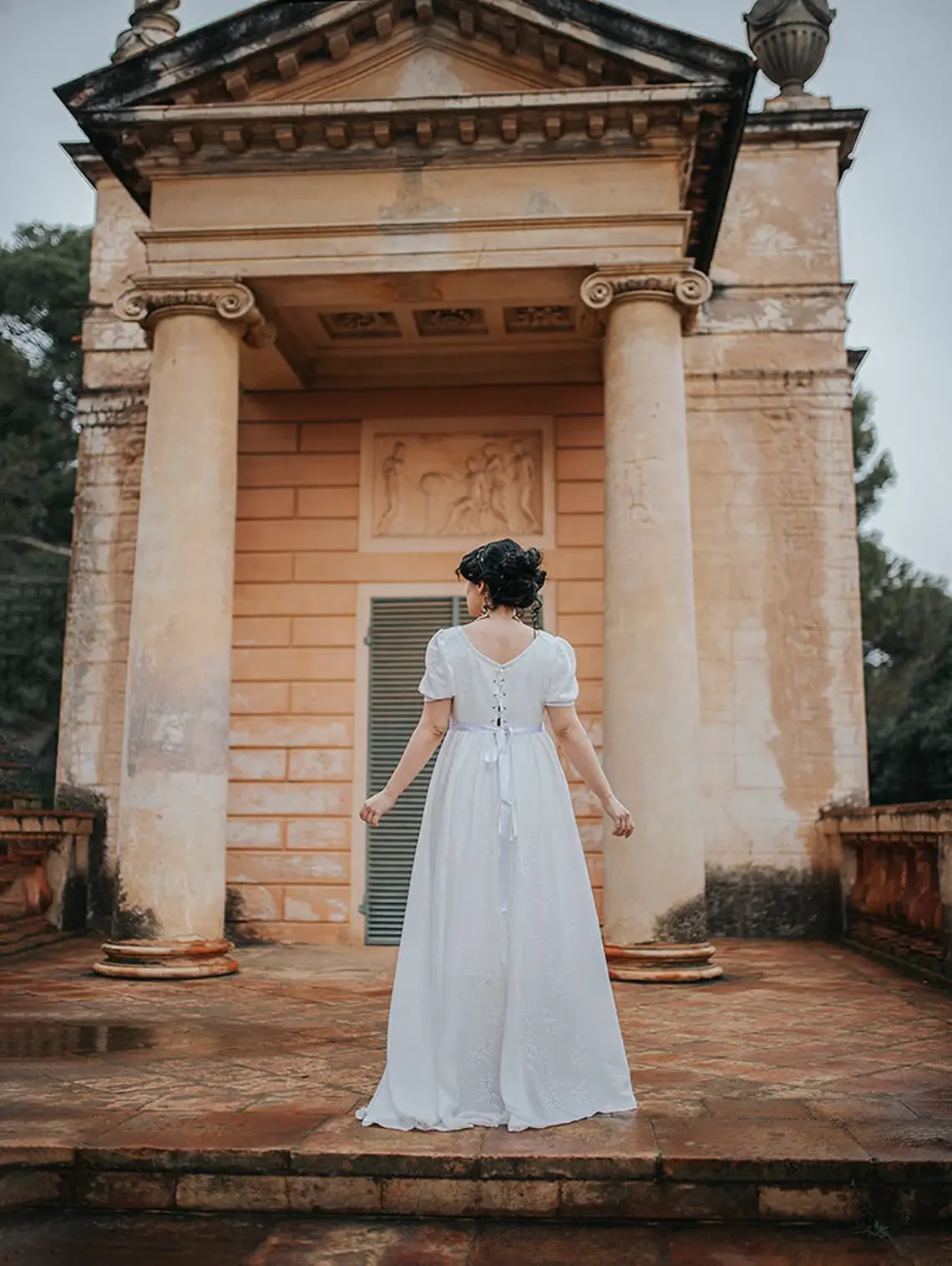 Costurero Real – wholesale Dress – Women's – White Regency Dress Bridgerton Jane Austen Cottagecore gown3