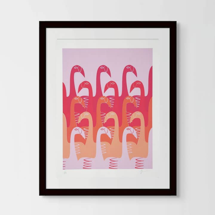 Fading Flamingos - Wall Art Print - 11x14 for wholesale by 22nd of Never