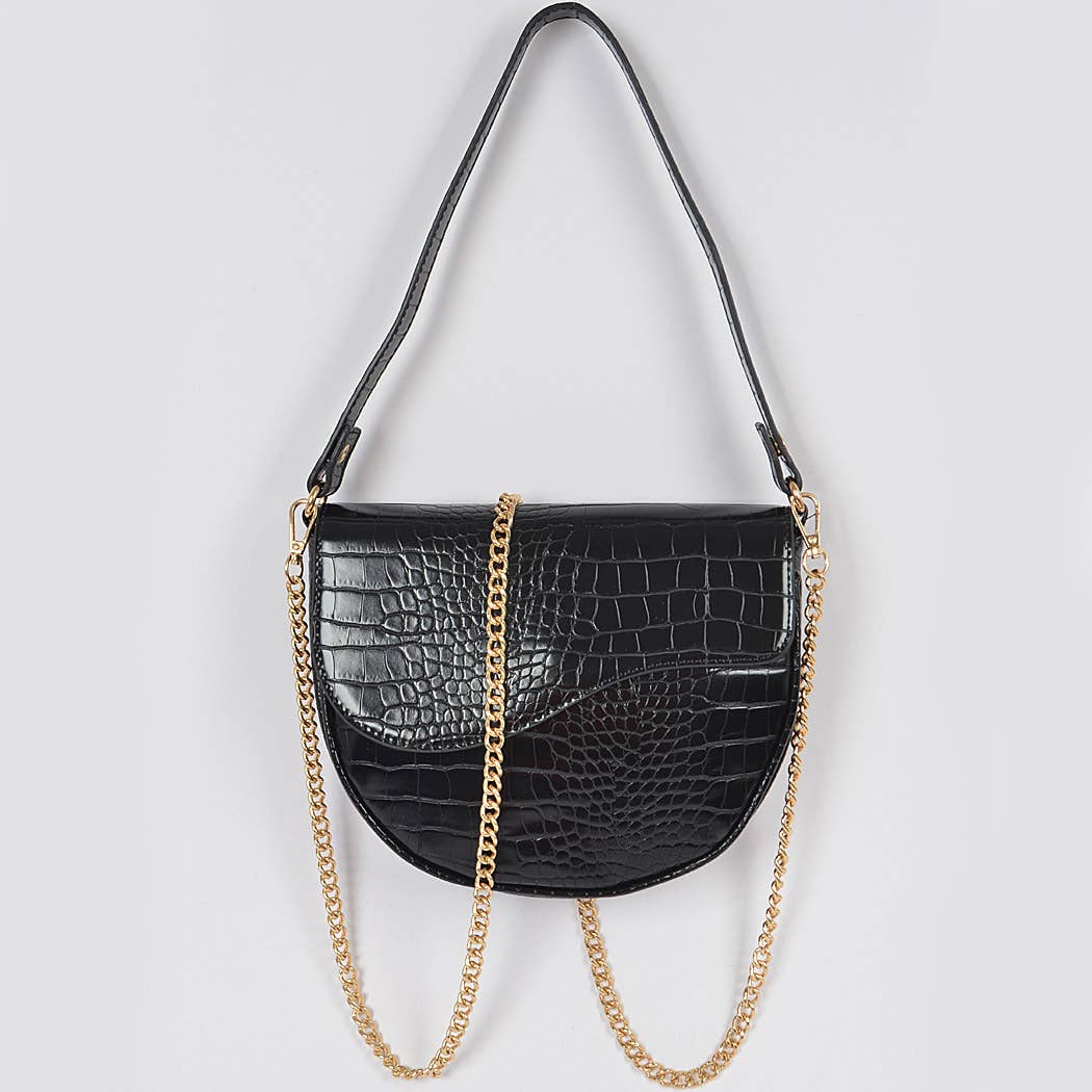 3AM BY H&D ACCESSORIES - Wholesale Shoulder Bag - Women's - Faux Croc Chain Shoulder Bag1