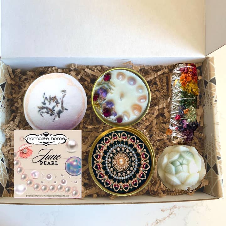 June Birthstone Spa Set, Pampering Gift Set for wholesale by Namaste Home