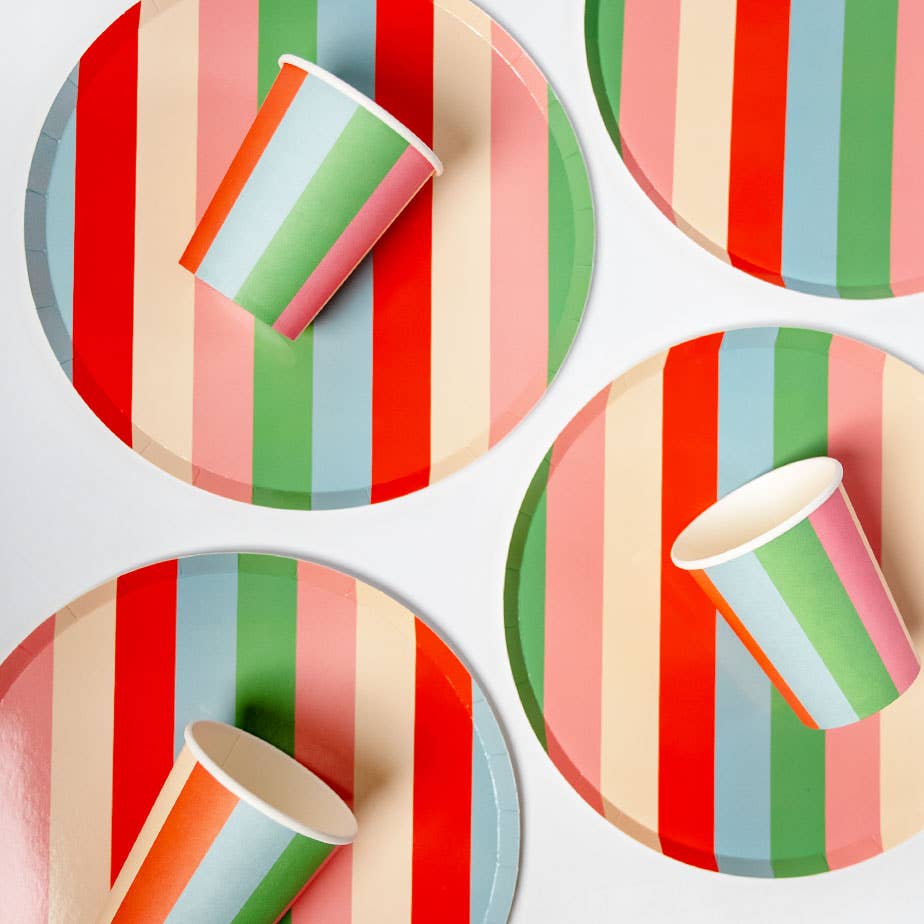 POP Party Supplies, LLC - Wholesale Disposable Cup - Striped Paper Cups (x 12) - Striped Collection1