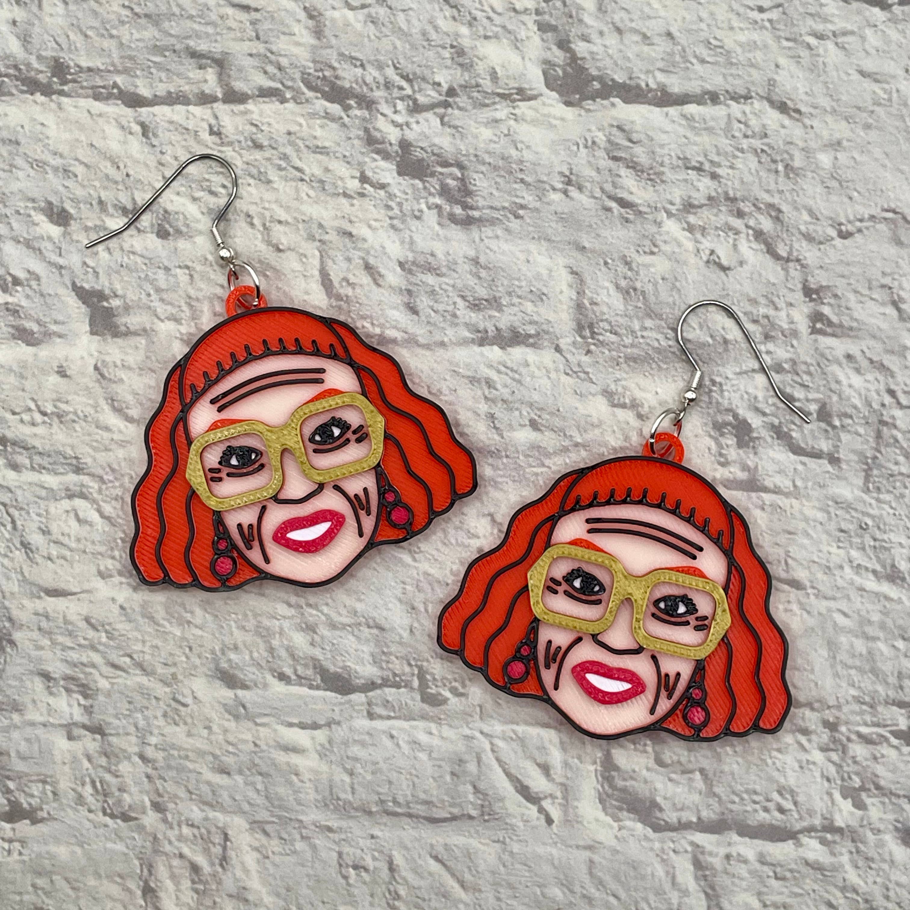 Cryptid Craft Studio - Wholesale Dangle Earrings - Gladys Horror Statement Earrings 3D Printed2