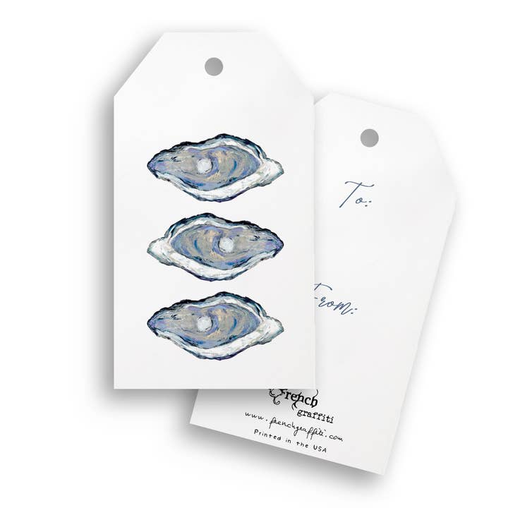 Etiquetas de regalo Blue Oysters | Paquete de 4 para venta al por mayor de French Graffiti