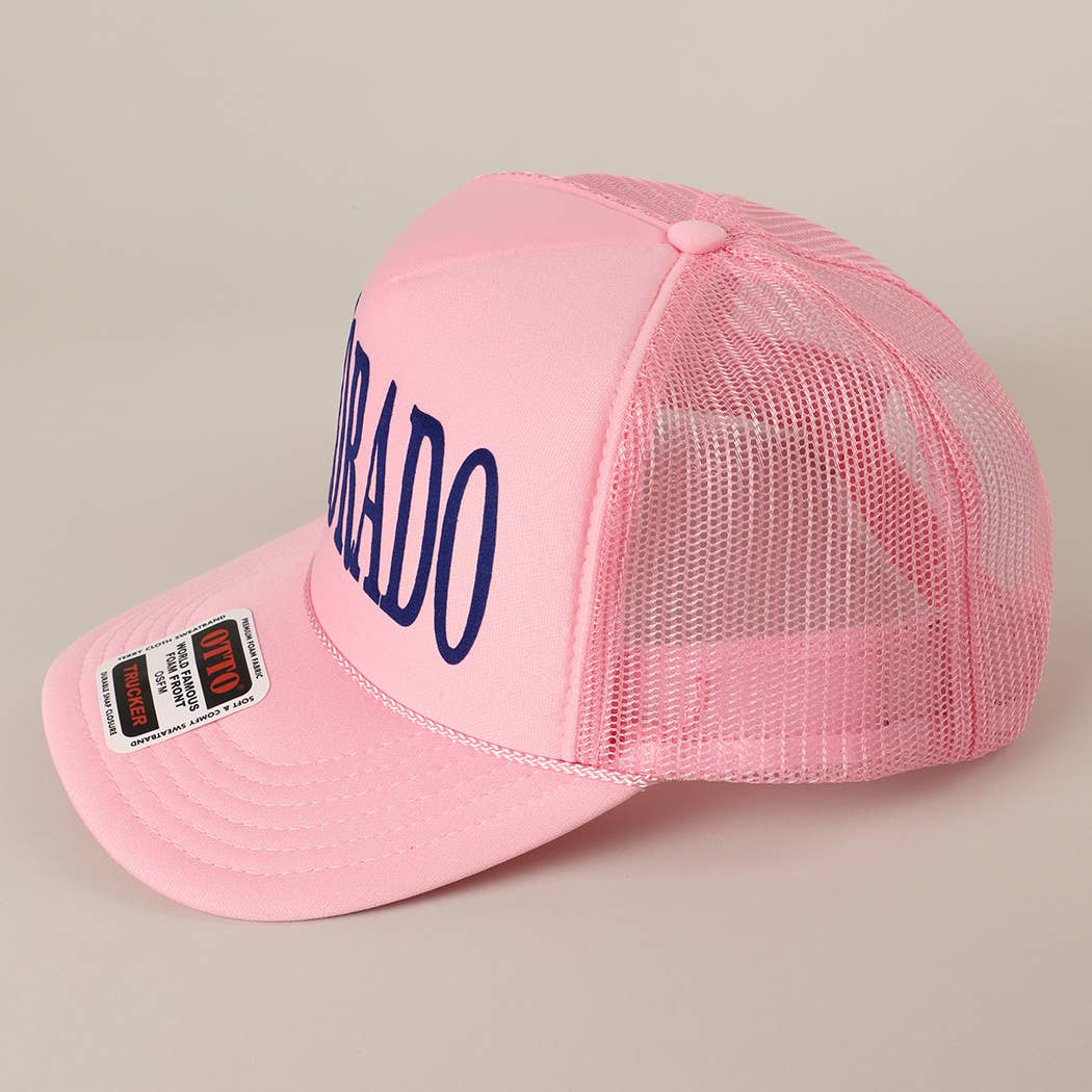 Fashion City - Wholesale Trucker Hat - Unisex - COLORADO Text Printed Mesh Back Foam Trucker Hat8